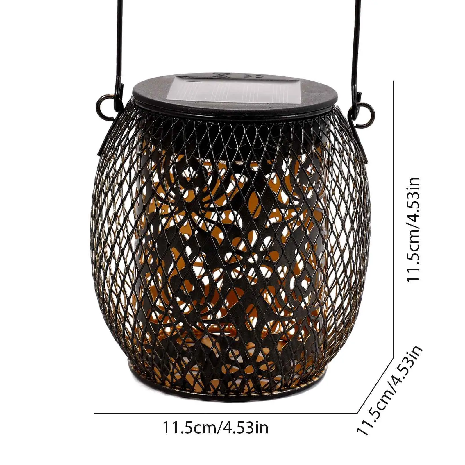 Metal Garden Solar Hanging Lantern Light IP65 Waterproof for Lawn Tree Decor