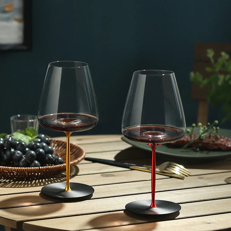 JINYOUJIA-Austrian RIEDEL Style Red Wine Glass, Handmade Color Handle  Goblet, Luxury Bordeaux Burgundy Wine Taster Cup