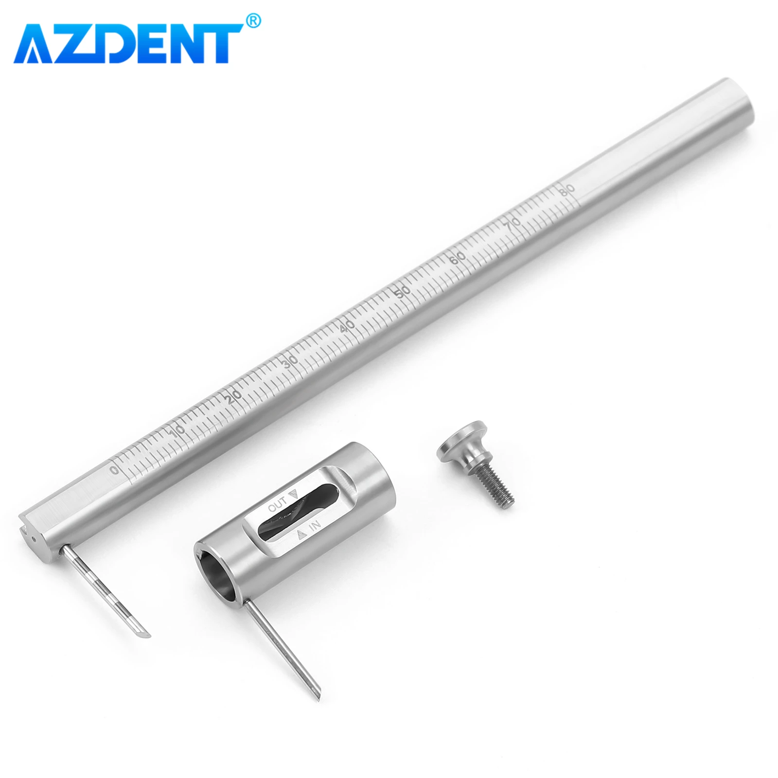 

AZDENT 1PC Dental Orthodontic Sliding Caliper 0-80mm Implant Measuring Ruler Gauge with Double Scale Measurement Tool Instrument