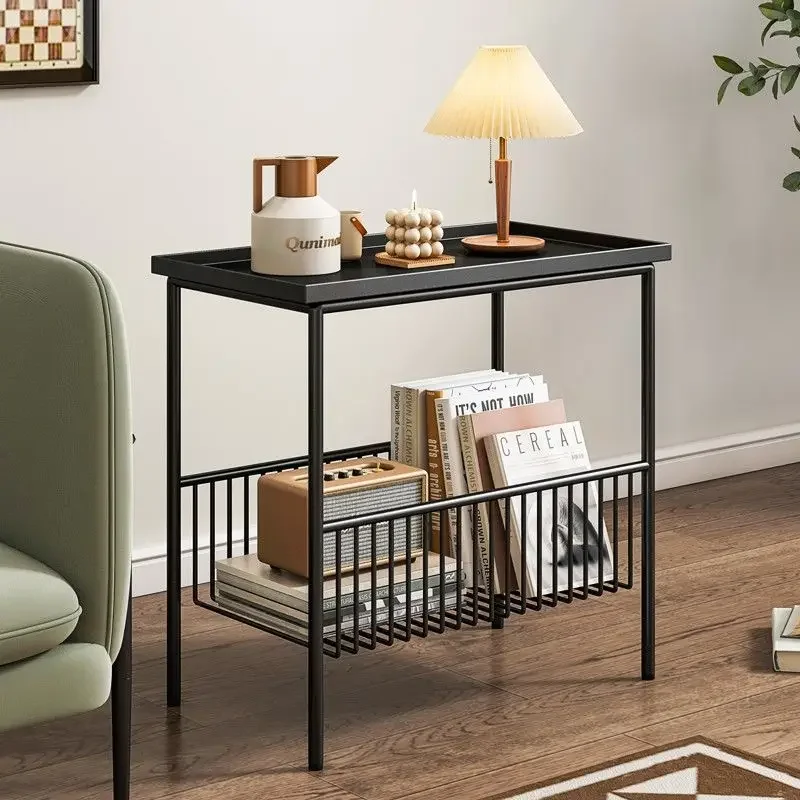 

Luxury Simple Sofa Side Small Nordic Bedside Storage Table Living Room Furniture Storage Rack Iron Corner Table Coffee Tables
