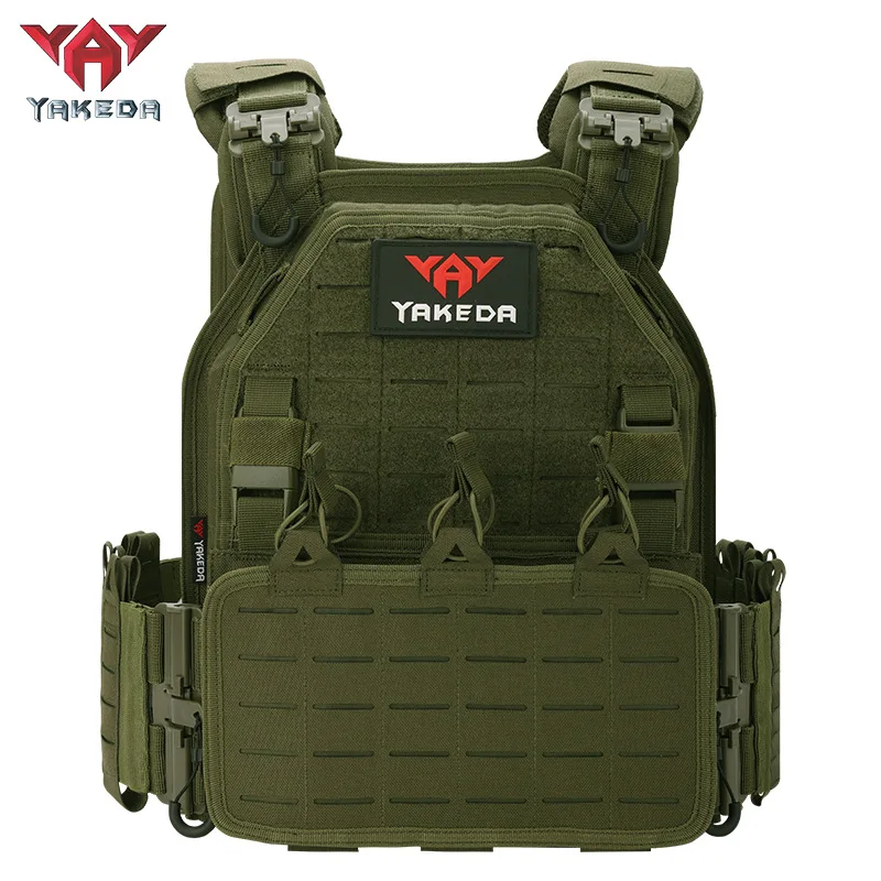 

YAKEDA Tactical Vest Plate Carrier 1000D Outdoor Hunting Protective Vest Airsoft Carrier Combat Military Jacket