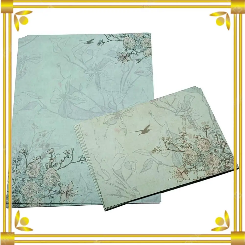 DN-30Pcs 빈티지 편지지 꽃 쓰기 종이 일치하는 봉투 손으로 쓴 편지 세트, 다양한 색상