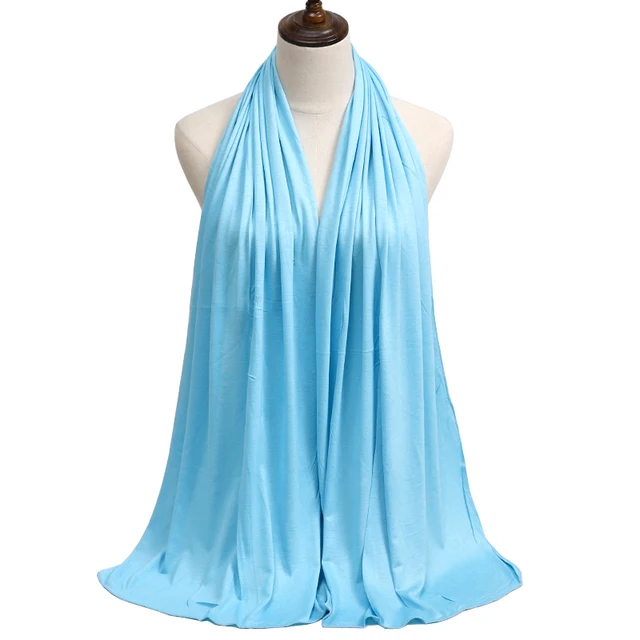 Modal Cotton Jersey Hijab Scarf Long Muslim Shawl Plain Soft Turban Tie Head Wraps For Women Africa Headband 170x60cm 3