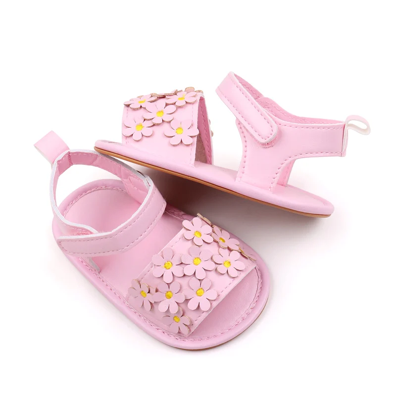 Baby Girl Shoes Cute Flowers Beautiful Sandals Summer Walking Infant Shoes 2024 New Fashion High Quality PU and TPR BHX3195 6