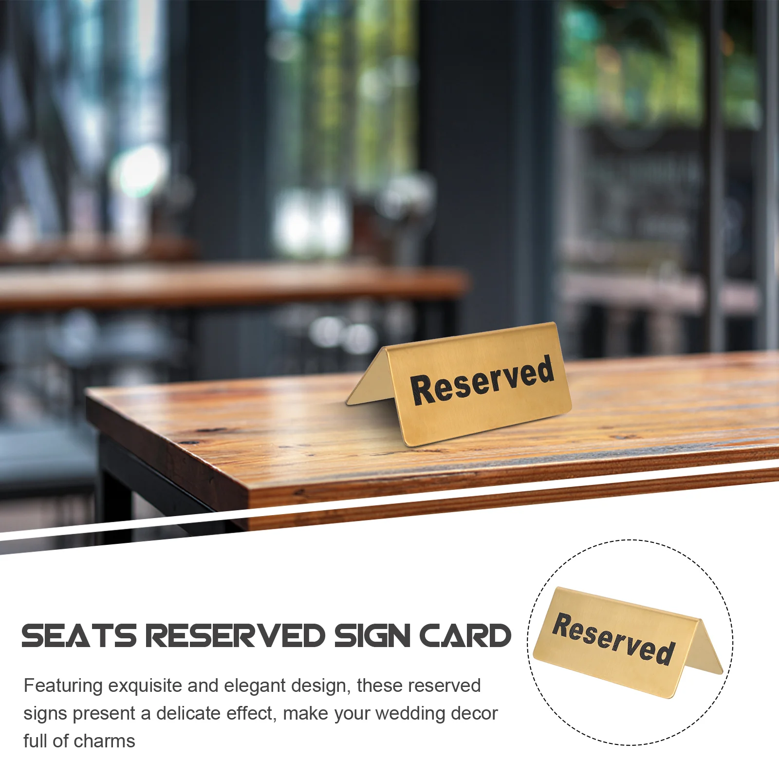 Reserved Table Signs for Wedding Bar Multipurpose Restaurant Stainless Steel Card Banquet Dining Room