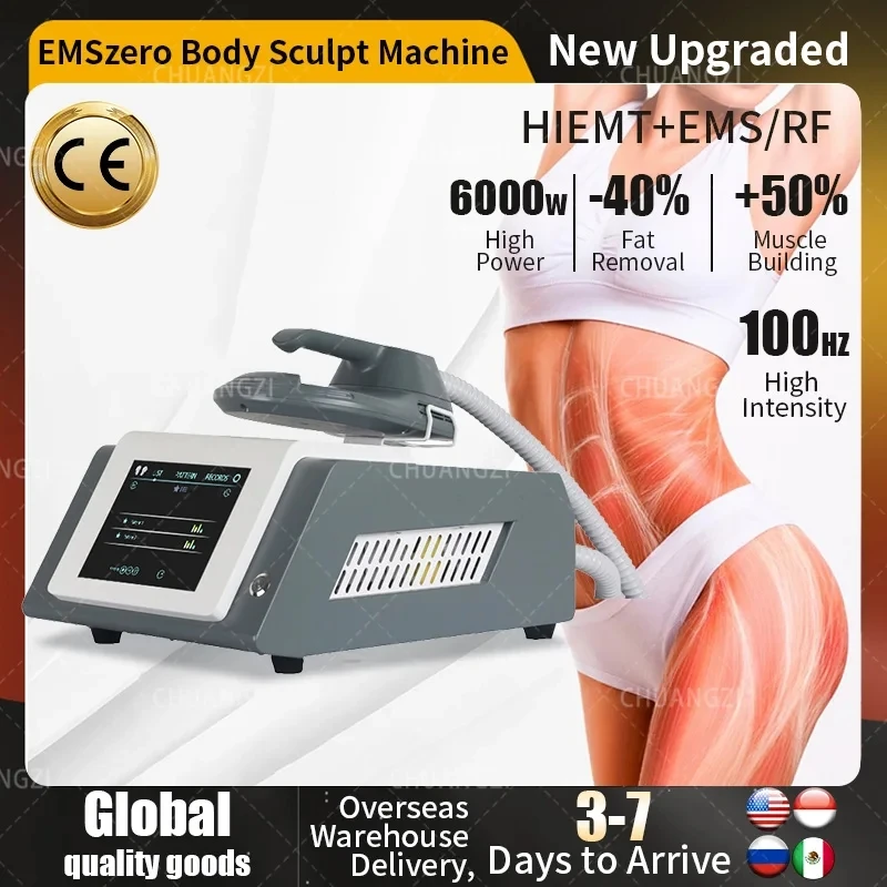 

Portable EMS Body Sculpt Machine DLS-EMSLIM Neo 6500W Fat Sculpting Hi-emt Slimming Pelvic Pad Muscle Stimulation EMSzero Salon