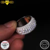 Luxury VVS1 3 Row 11mm Width Moissanite Ring In S925 Silver Ring Hip Hop Jewelry Pave Setting With Certificate Fine Jewlery Gift 1