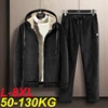 Plus Size 8xl Winter Tracksuit Men Thick Warm Lamb Woolen Fleece Hooded 2 Piece Set Jacket+pants Sportswear Casual Sweat Suits 1