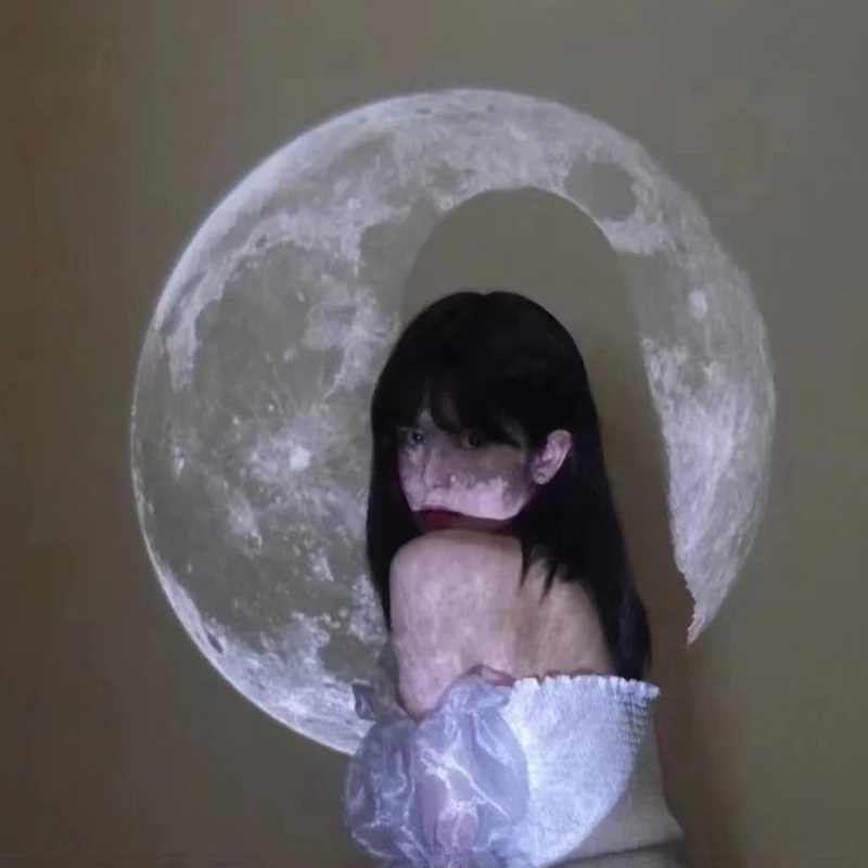 Moon Projection Lamp Background Projector Night Light Photo Prop Wall Lights Bedroom Decor