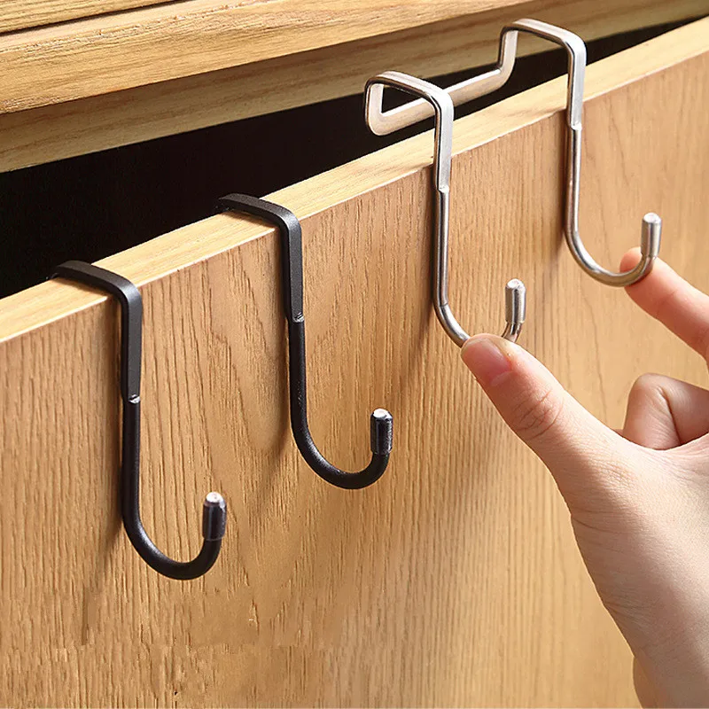

304 Stainless Steel S-Shape Hook, Free Punching, Kitchen, Bathroom, Cabinet, Door Back Type, Towel Storage Hanger
