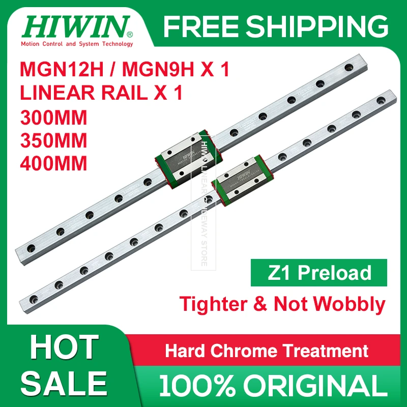 HIWIN MGN12H MGN9H Z1 Linear Rail 300mm 350mm 400mm HIWIN Rail+HIWIN