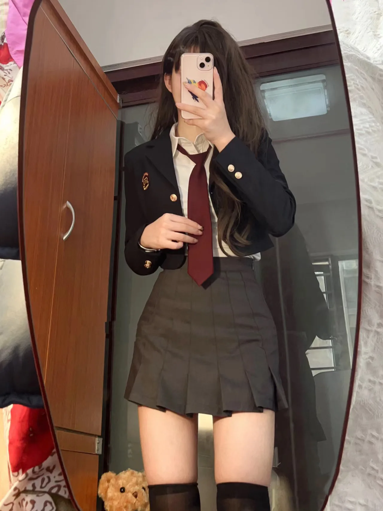 Korean JK Uniform Set College Style Girls Short Suit Blazer Navy Coat Wrap Hip Skirt Tie Shirt Spring Autumn japanese school uniform