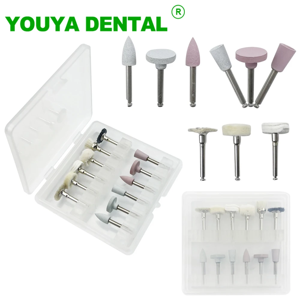 12pcs/Box Dental Composite Polisher Kit For Low-Speed Handpiece Dentistry Dentist Porcelain/Natural Teeth Polishing Tools New