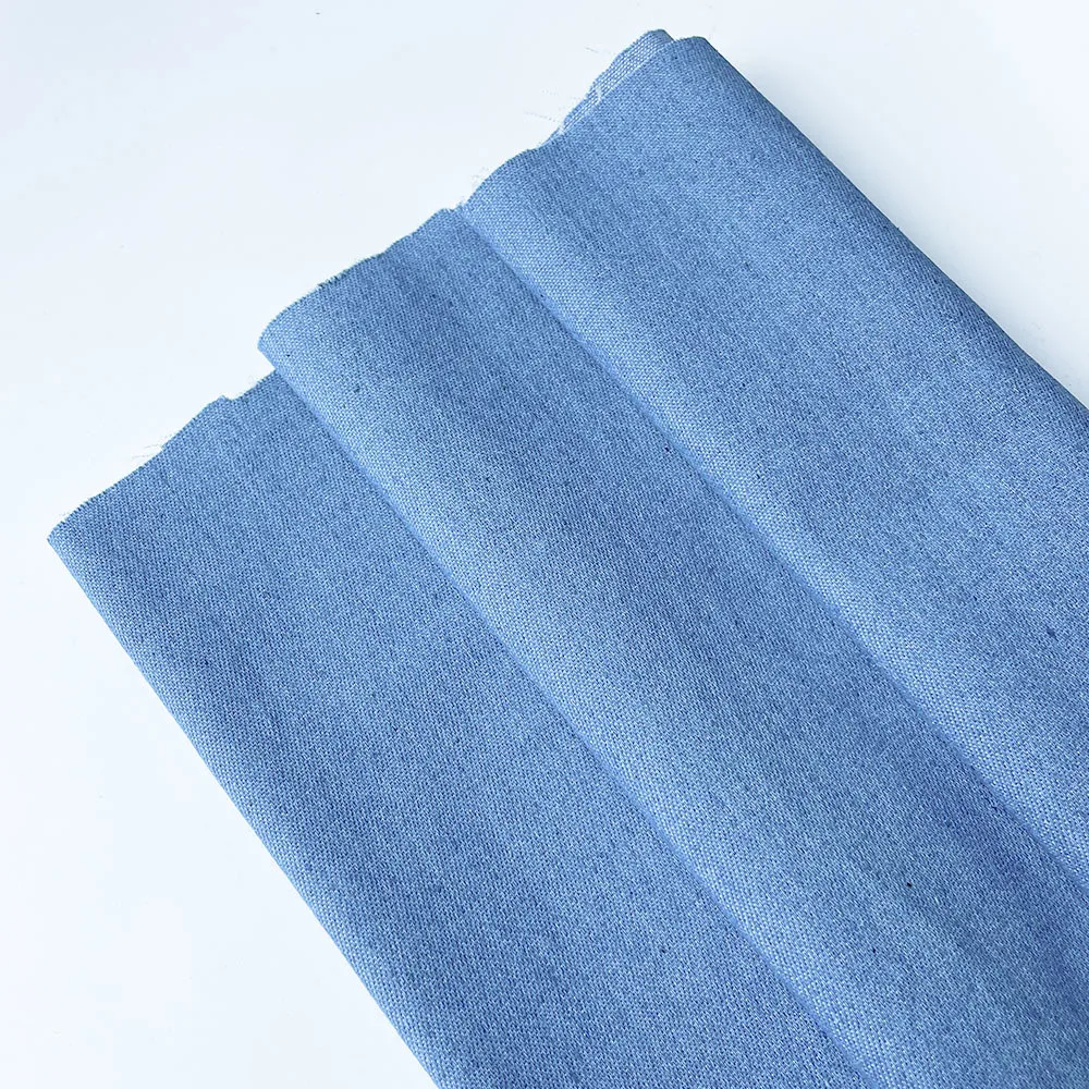 Vintage Cotton Blue Denim Fabric Light Thin Soft Cloth for DIY Dolls Clothing Jeans Dress Bag Cap Apron Crafts Manual Material