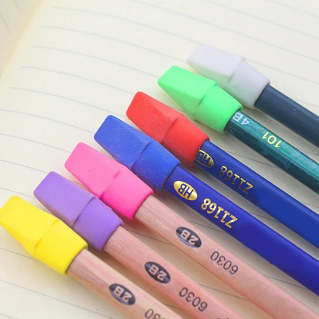 Caps Ideal For Every Pencil Set Of 120 Colorful & High Quality Erasers