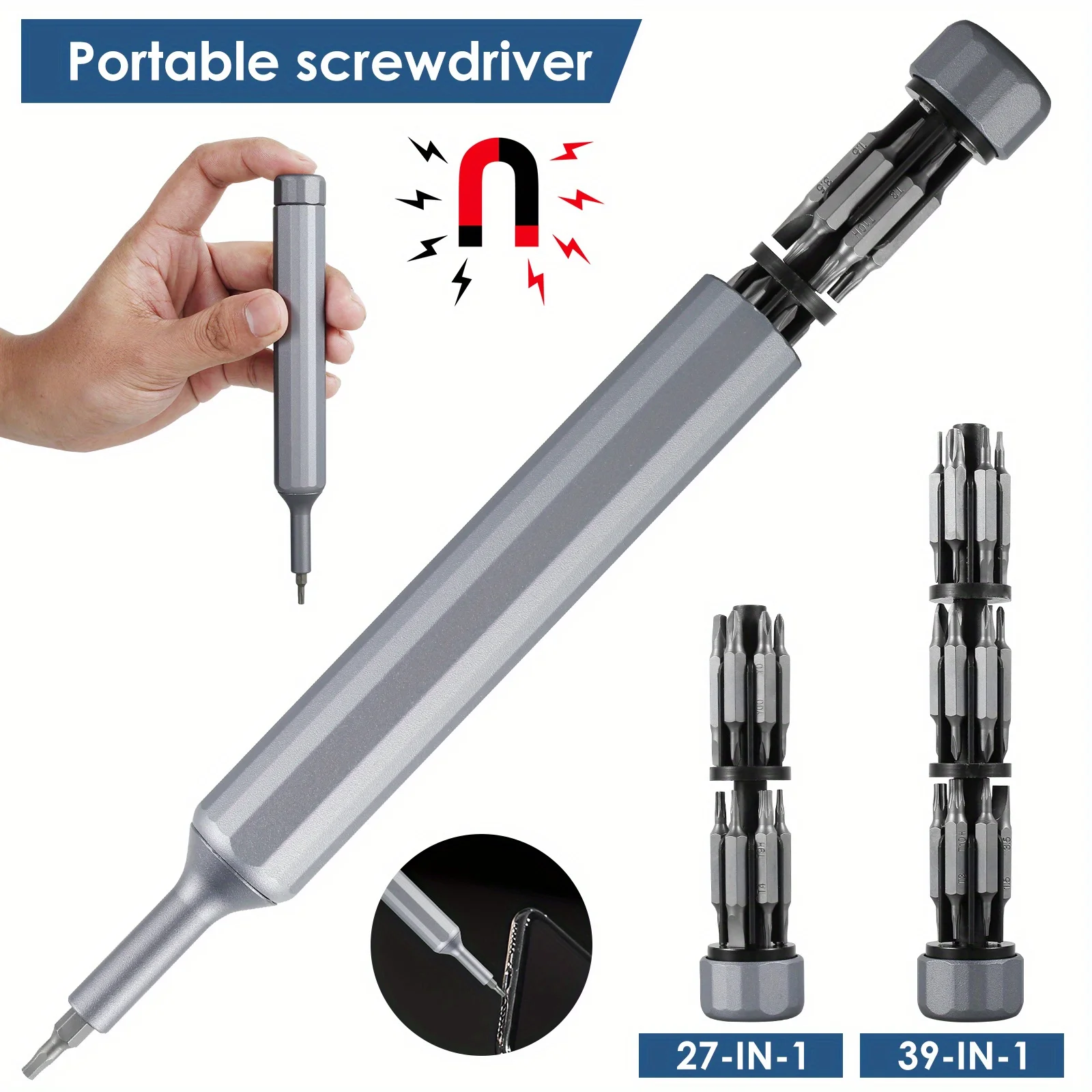 

27 in 1 Precision Screwdriver Set Magnetic S2 Alloy Steel Bits Pen Shape Phillips Square Torx 39 in 1 For Mobile Phone Computer