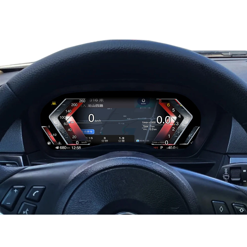 BMW 5 6 시리즈 M5 M6 E60 E61 E63 E64용 LCD 대시보드 디지털 계기판 카플레이 속도계 패널 주행거리계