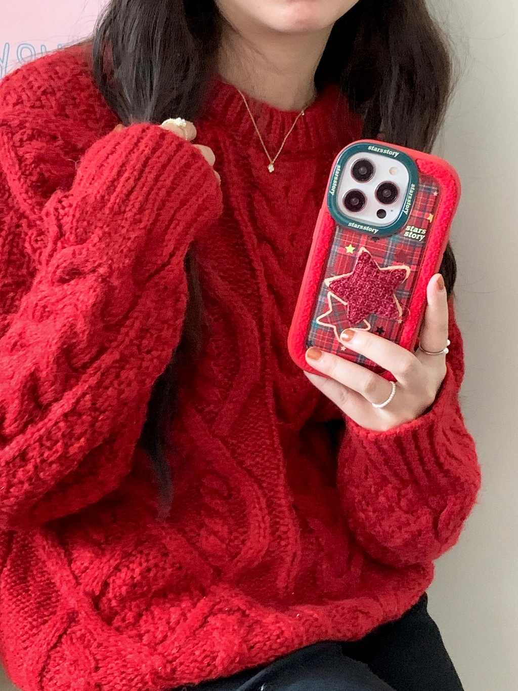 

Красный Клетчатый тканевый чехол со звездами для iPhone 15 14 13 12 Pro Max