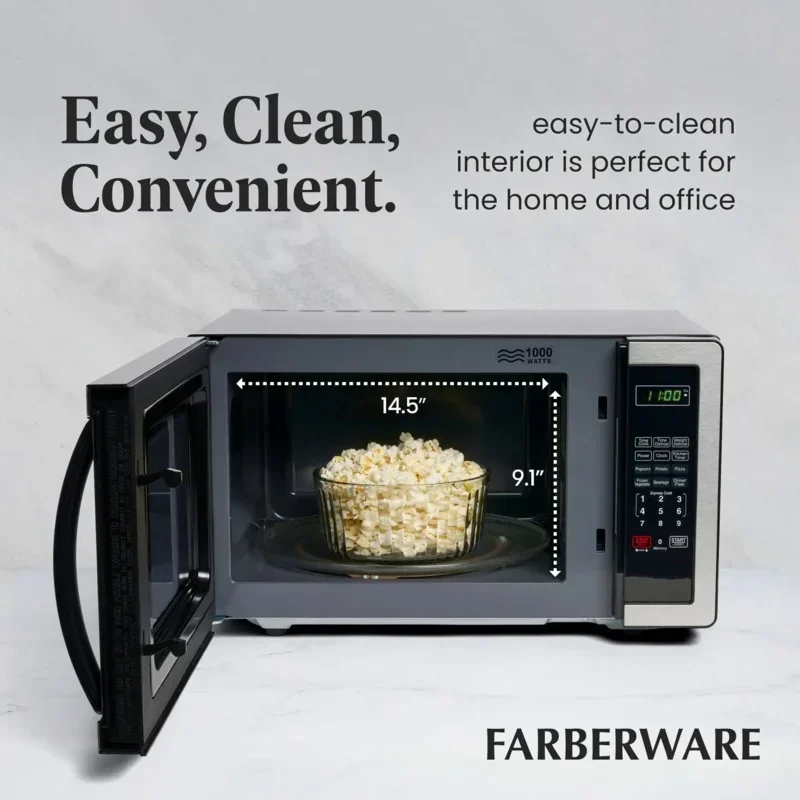 QWQJQWFarberware Countertop Microwave 1000 Watts,1.1cu ft-Microwave Oven With LED Lighting and Child Lock-Perfect for Apartment 5