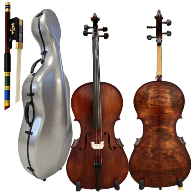 Hand Carved Right or Left-hand song maestro Cello 4/4,Old