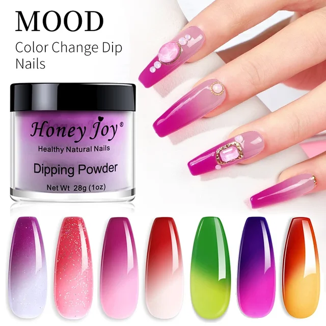 28g/Box Temperature Color Change Shine Glitter Dip Powder Nails