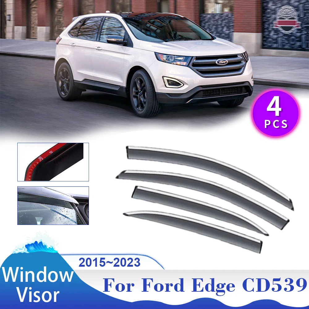 

Козырек для окна автомобиля Ford Edge Endura CD539 MK2 2015 ~ 2023 2016 2017 2018 2019 2020 2021 2022, защита от солнца, дождя, навесы, укрытия для вентиляционного отверстия, дыма, внешние аксессуары