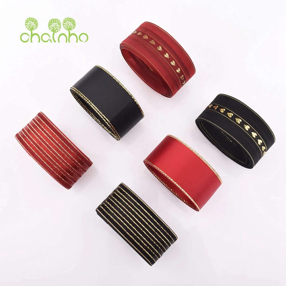 High Quality,Mixed Gold Thread Bronzing Ribbon Set For DIY Handmade Gift Craft Packing,Hair Ornament,Decorative Badge Accessory