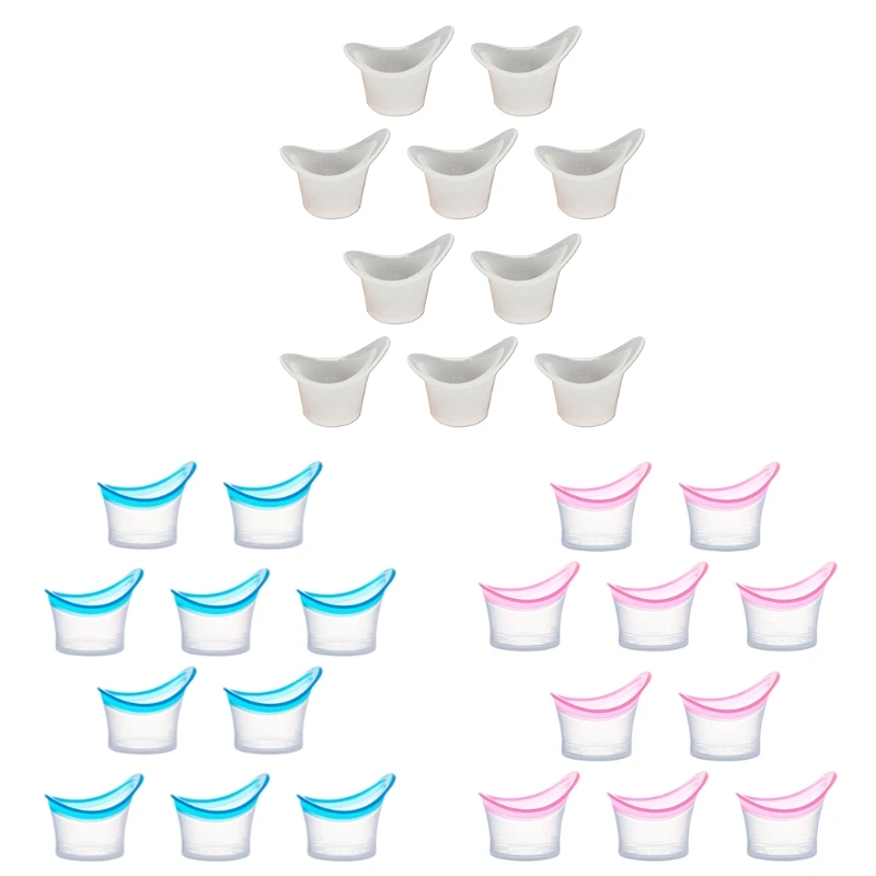 

10Pcs Silicone Eye Bath Cups Transparent Eye Cups for Daily Eye Care K3KF