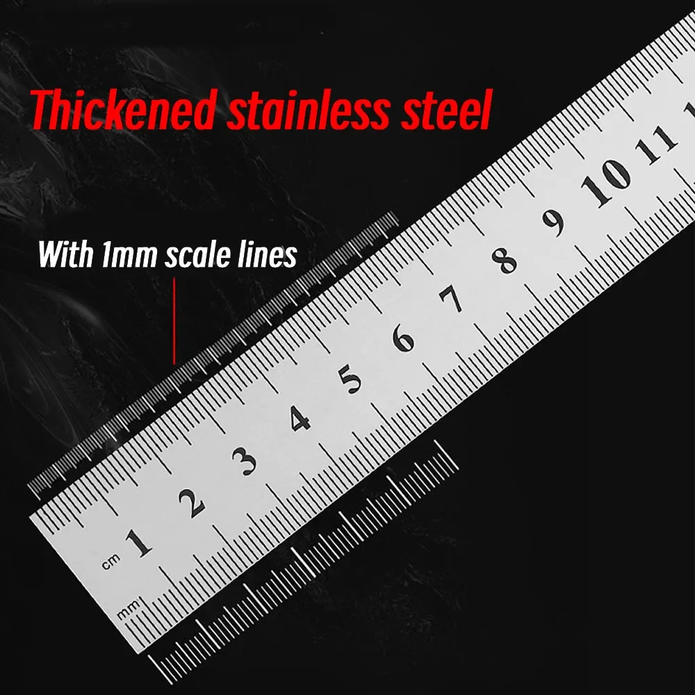Stainless Steel Ruler 10P 15-30cm Double Sided Measuring Tool