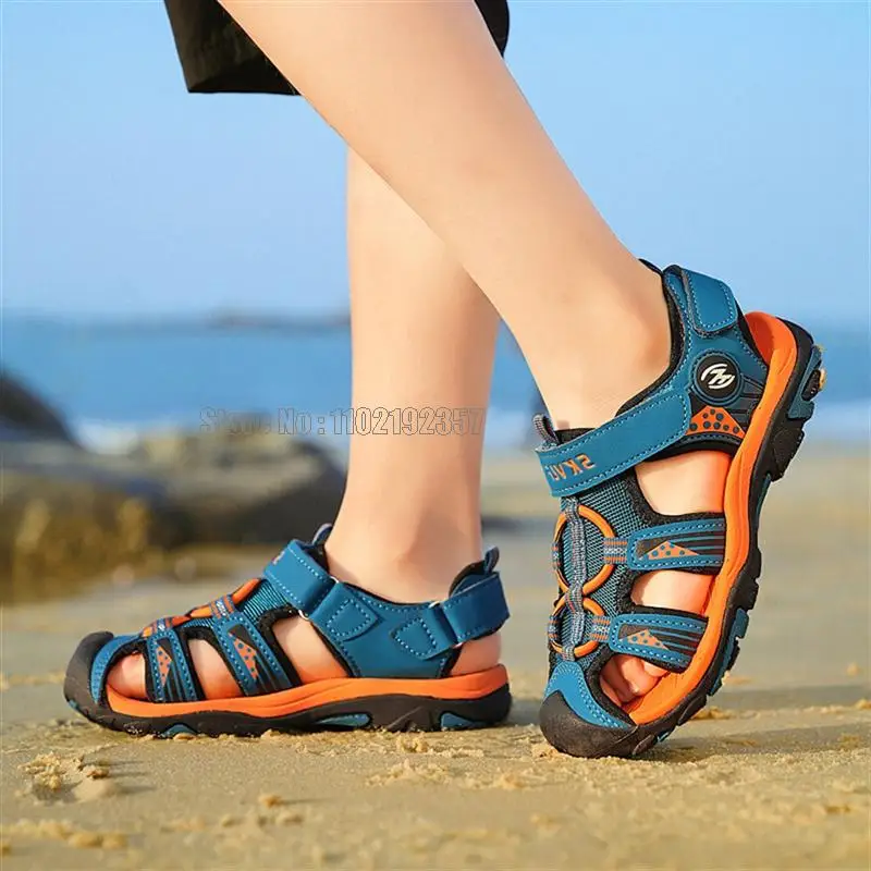 어린이 남아 샌들 고품질 카모플라주 컷아웃 아동 여아 캔버스 플랫 슈즈