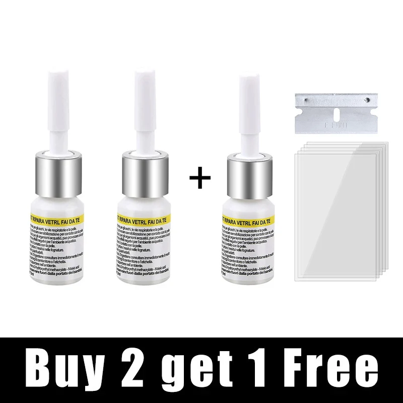 Car Window Repair Kit Fluid Window Mobile Screen Kit Cure Glue Scratch Crack Restore  Car Window Cracks Gone Glass Repair Kit 4