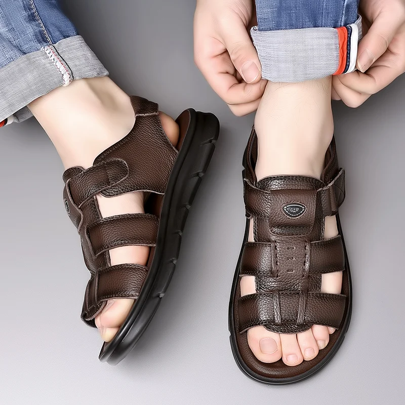 Nwe Sandals Summer Men Comfort Hollow Non-slip Sof...