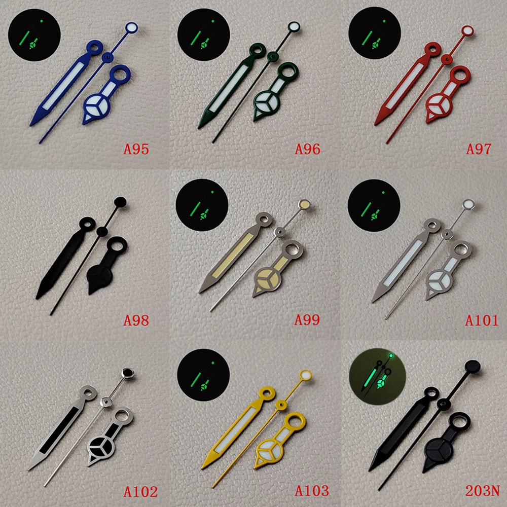 Watch Accessories 8.5 *12 *12.5 mm Watch Hands NH35 NH36 Pointer Mercedes Benz Luminous Pointer Used Watch Accessory Silver Black Hands