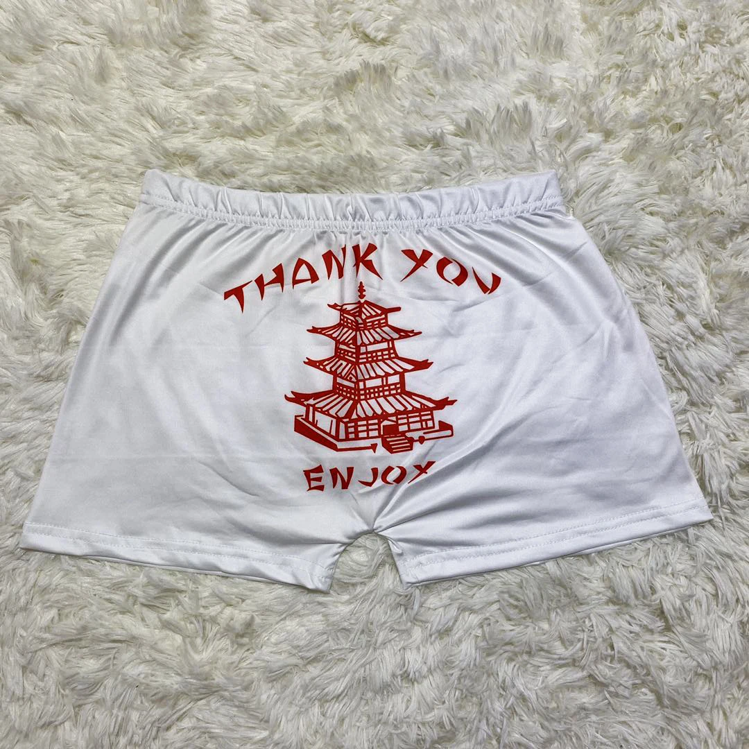 Description Picture 6 of itemSummer New Style Letter Printing Sexy Hip-Lifting High-Waist Elastic Ladies Large Candy Snack Shorts Women's Shorts