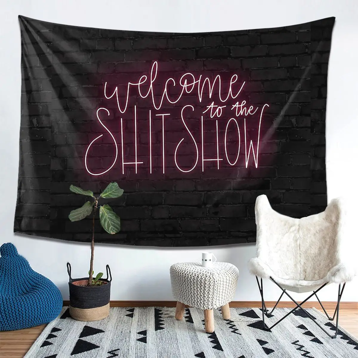 

Welcome To The Shit Show Aesthetic Home Decoration Tapestry Funny Wall Hanging Tapestries for Living Room Bedroom Dorm Room