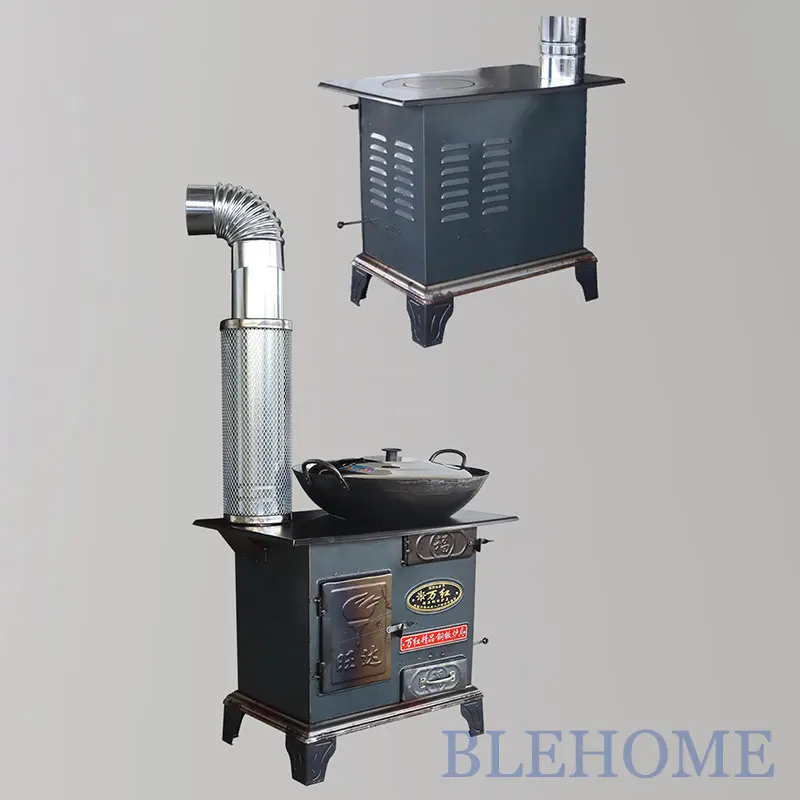เตาผิงไม้แบบเรียบง่ายทันสมัย เตาทำความร้อนในบ้าน เตาผิงในร่ม เตาผิงกลางแจ้งสำหรับตั้งแคมป์ ปาร์ตี้ บาร์บีคิว เตาเหล็กหล่อสำหรับฤดูหนาว 1