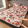 3pcs set Printed Bedsheet with Pillowcase Skin-friendly Bed Cover Home Elastic Fitted Sheet Set Soft Bed Linen couvre lit
