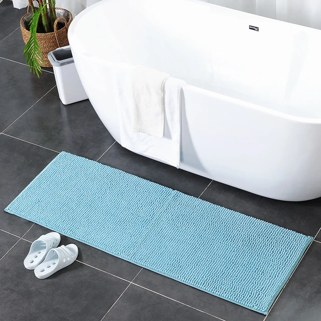 Long Size Bathroom Mat Carpet Chenille Bath Mat Non-slip Rugs For