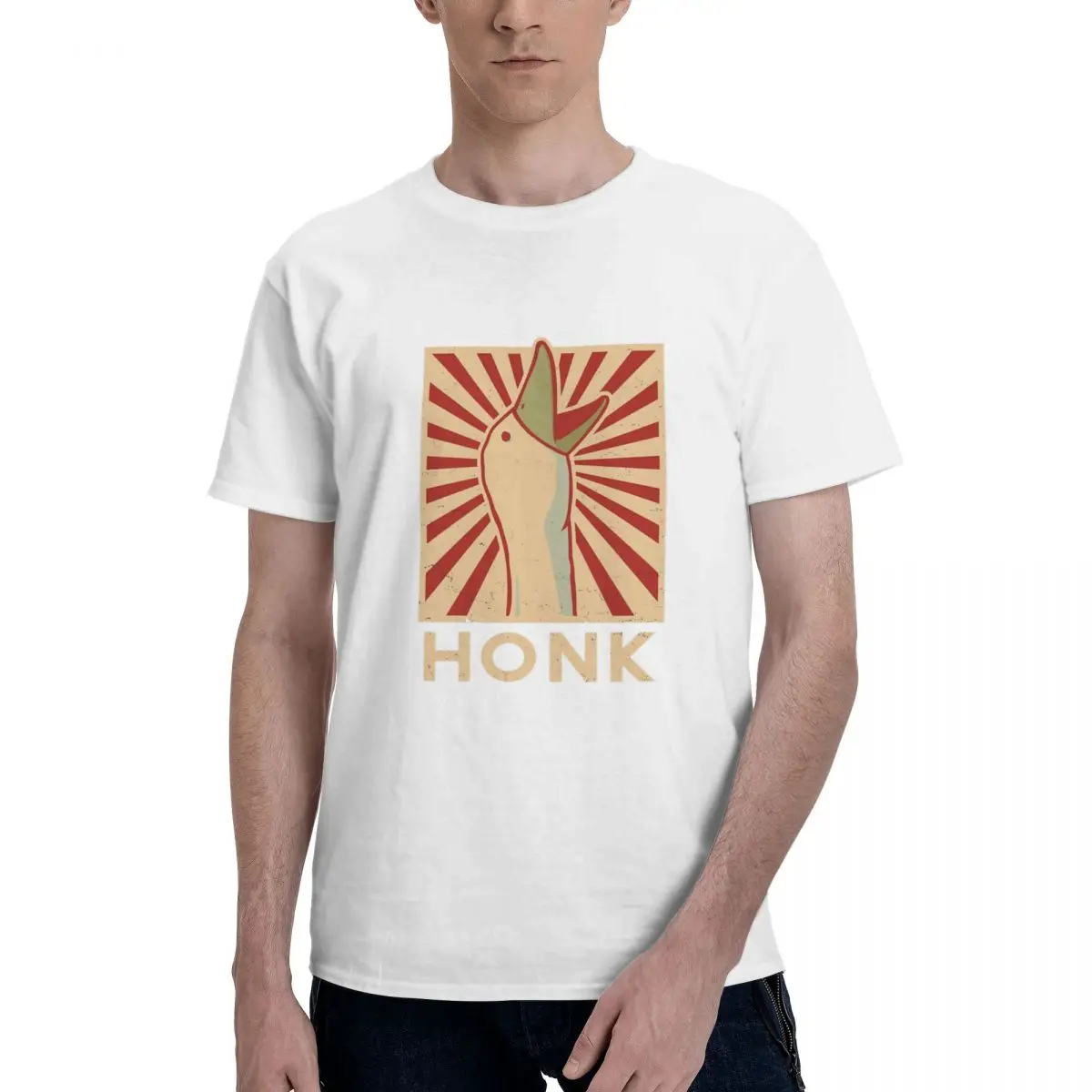 

Мужская футболка HONK из 100% хлопка, модные мужские футболки с круглым вырезом и коротким рукавом
