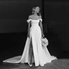 A Line Brides Dress For Wedding Women Bridal Dress Off The Shoulder Side Split Satin Wedding Dress Classic Civil Bridal Gown 1