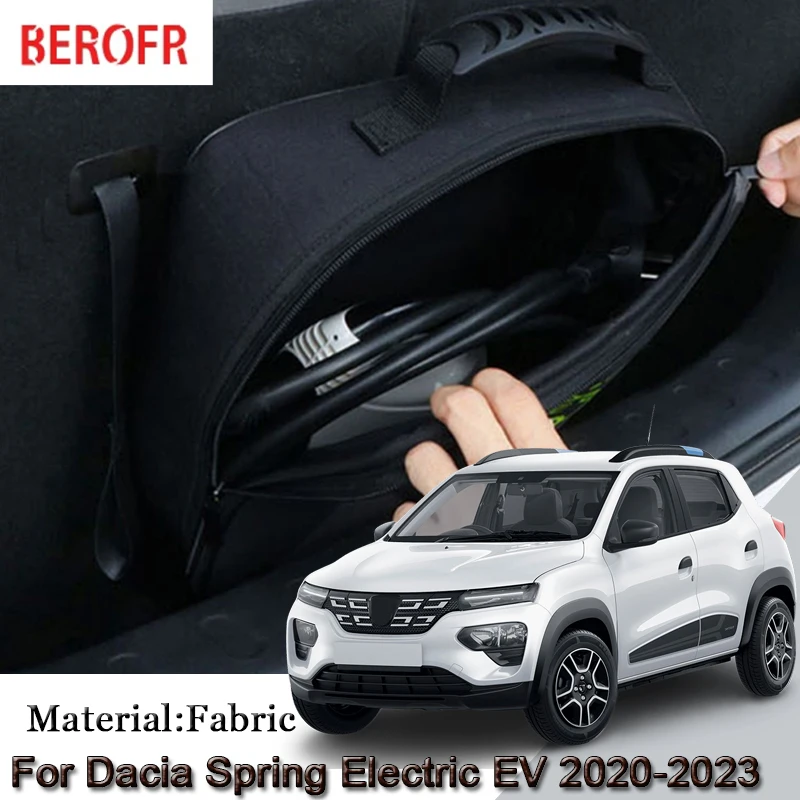 EV Car Charging Cable Storage Carry Bag For Dacia Spring Electric EV-Charger Plugs Sockets Waterproof Fire Retardant