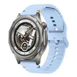 Wave Thread Silicone Strap - Comfortable and Durable Silicone Watch Band, Adjustable 18/20/22mm, Fits Various Smartwatches for OPPO Watch X3 mini (Light Blue)