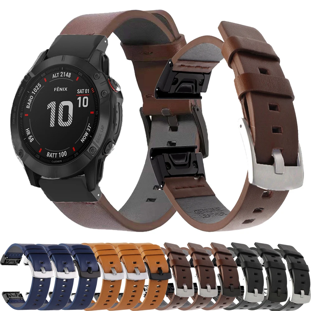 

Кожаный ремешок для Garmin Tactical x 7 Fenix 5X Plus Band Bravo/Epix Pro 51 мм Quatix 7X 7 5 6, быстросъемные жесткие браслеты, 22 мм 26 мм