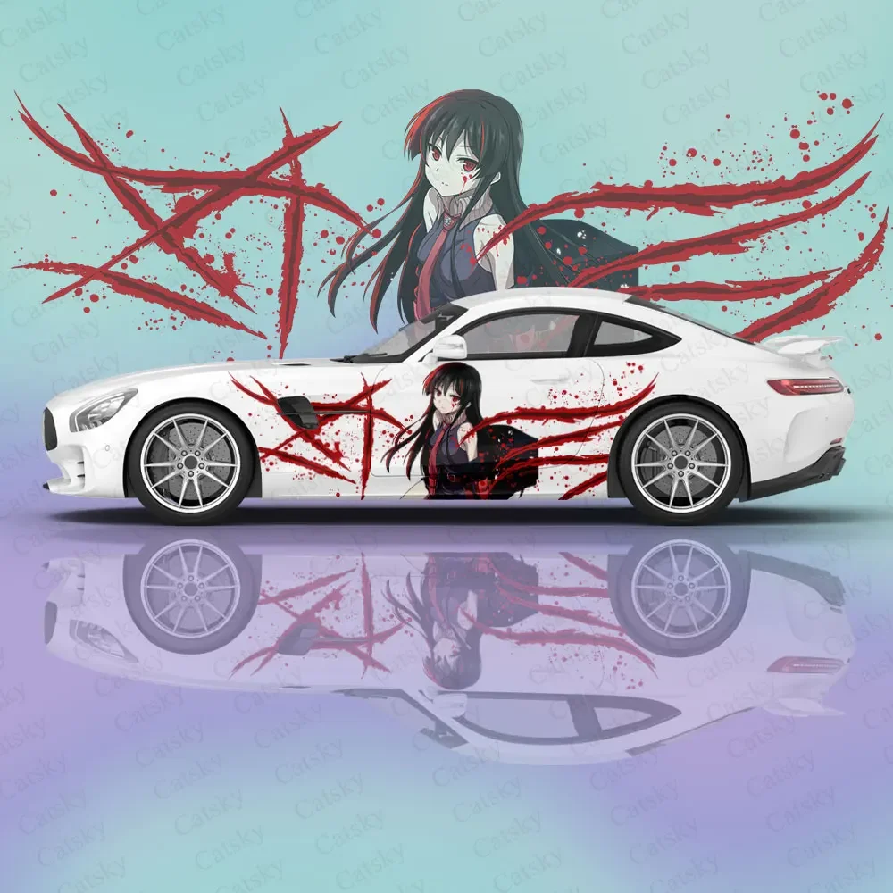 

Сделанный на заказ Akame ga Kill! Автомобильные аксессуары Аниме иташа наклейки на корпус Авто Боковая пленка наклейка на корпус SUV декоративный узор