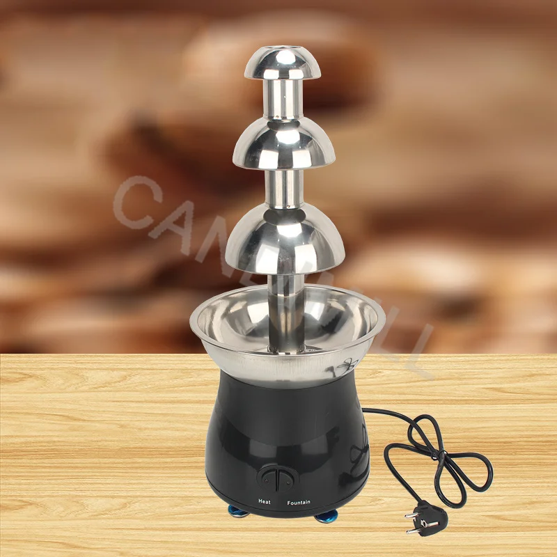 Small Stainless Steel Chocolate Fountain Machine Home/Commercial 3 Layers Chocolate Melt Makers Birthday Party Creative Tools