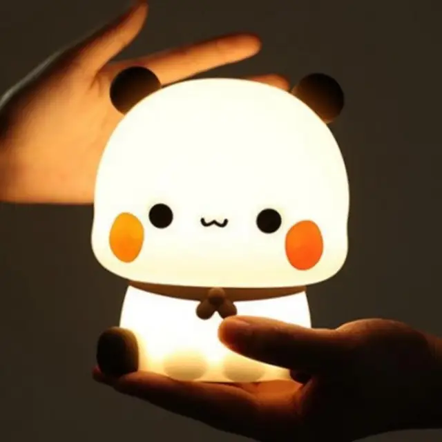 Kawaii Panda Led Night Light Lamp Cute Cartoon Pat Lamp Animal Bedroom Decorative Living Room Dolls Gifts kids Baby Night light 5