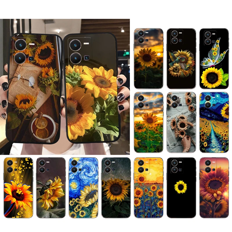 

Sunflower Butterfly Phone Case For VIVO Y53S Y33S Y01 Y11S Y31 Y21 Y70 Y21S Y72 Y35 V27E V23E V21 V23 Pro V21E