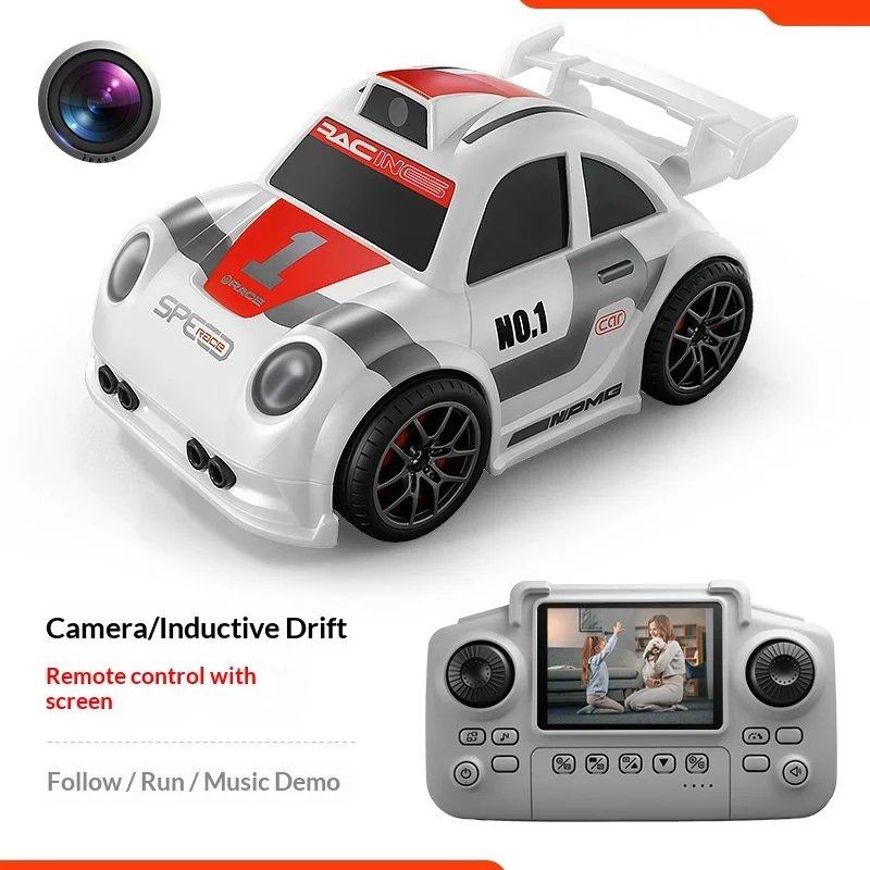 6L Genel Tip Çizgi Film Q Tarzı Mini RC Yarış Arabası, HD Kamera Ekran Kontrollü, Elektrikli, Müzikli, İnteraktif, Çocuklar İçin Oyuncak