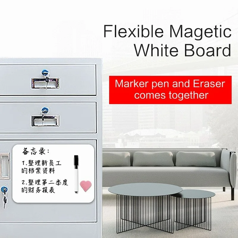 magnetic board erasable writing board convenient dry erase board refrigerator board home supply A3 Magnetic White Plate Erasable Refrigerator Note Magnetic Dry Erase Board