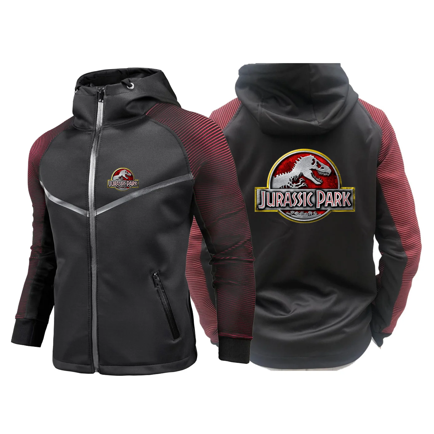 2023 New Jurassic Park Spring and Autumn Gradient Color Slim Fit Trendy Comfortable Coat Men Popular Zipper Racing Suit Jacket